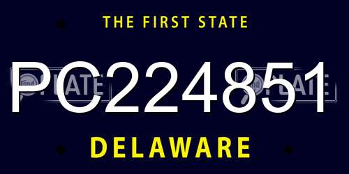 PC224851 Delaware License Plate