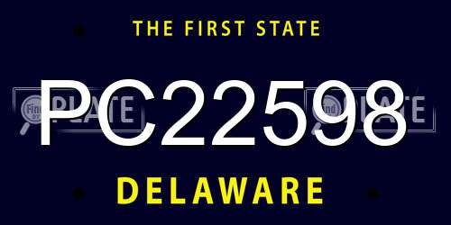 PC22598 Delaware License Plate