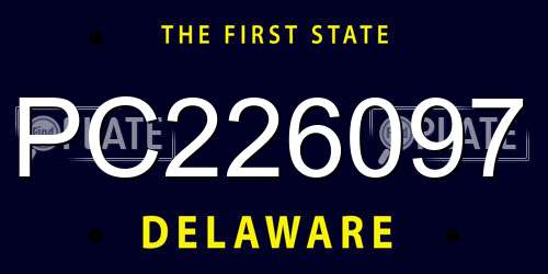 PC226097 Delaware License Plate