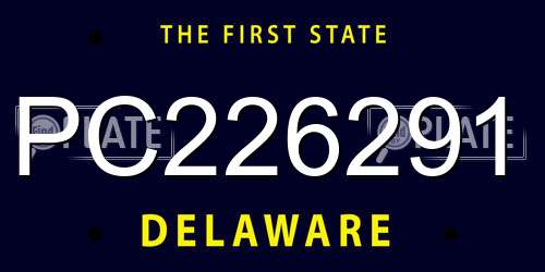 PC226291 Delaware License Plate