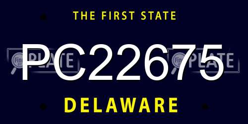 PC22675 Delaware License Plate