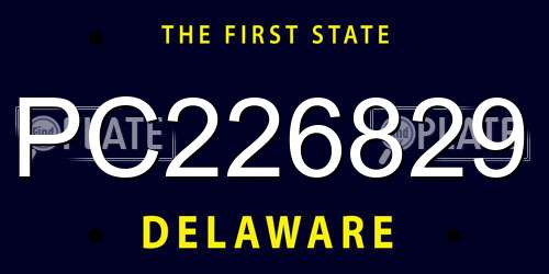 PC226829 Delaware License Plate