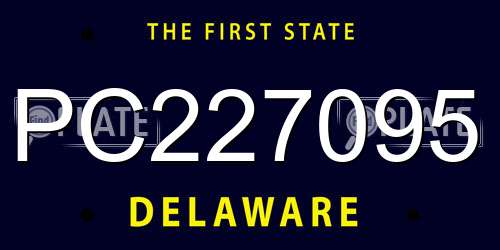 PC227095 Delaware License Plate