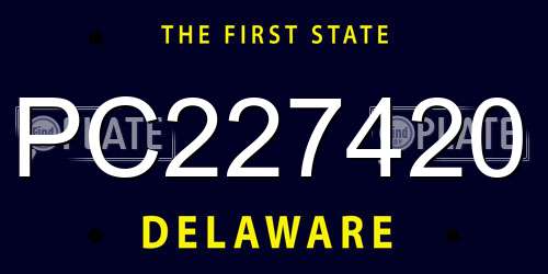 PC227420 Delaware License Plate