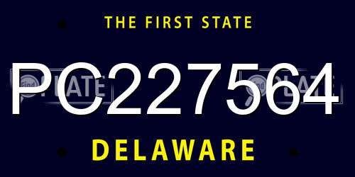 PC227564 Delaware License Plate