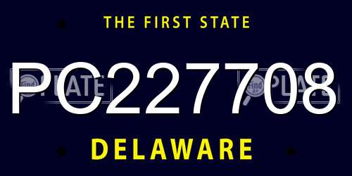 PC227708 Delaware License Plate