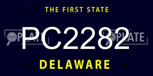 PC2282 Delaware License Plate