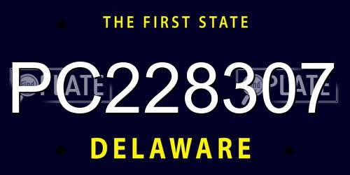 PC228307 Delaware License Plate