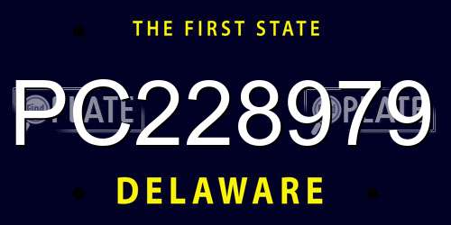 PC228979 Delaware License Plate