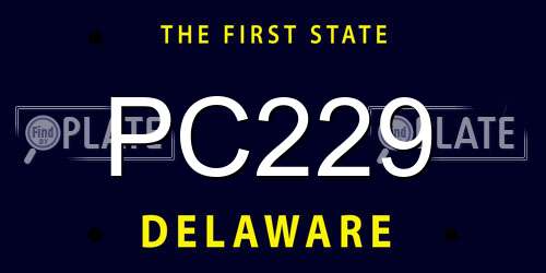 PC229 Delaware License Plate