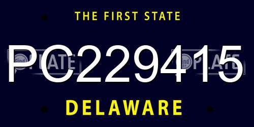 PC229415 Delaware License Plate