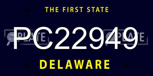 PC22949 Delaware License Plate
