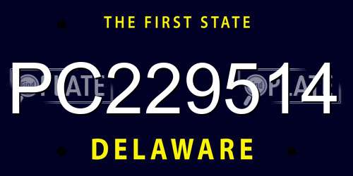 PC229514 Delaware License Plate
