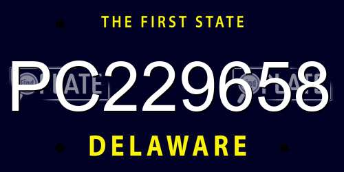 PC229658 Delaware License Plate