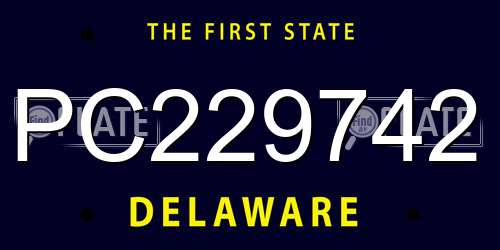 PC229742 Delaware License Plate