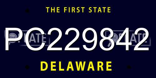 PC229842 Delaware License Plate