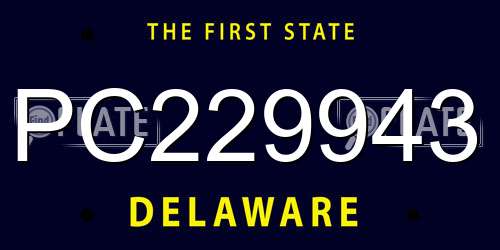 PC229943 Delaware License Plate