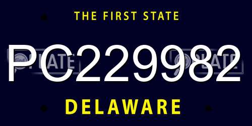 PC229982 Delaware License Plate