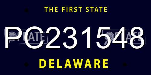 PC231548 Delaware License Plate