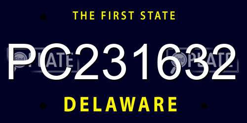PC231632 Delaware License Plate