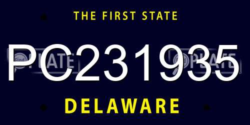 PC231935 Delaware License Plate