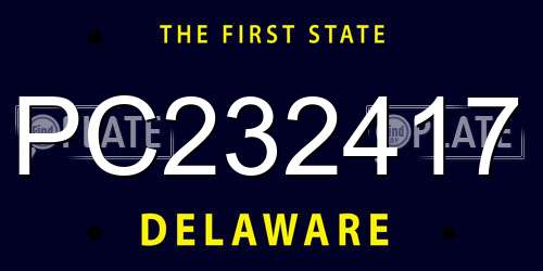 PC232417 Delaware License Plate