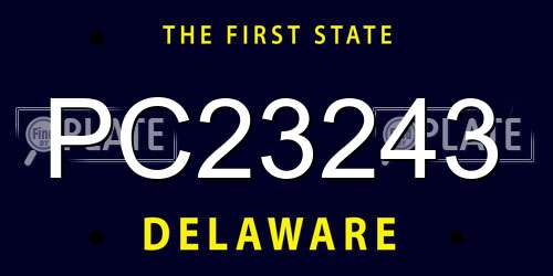 PC23243 Delaware License Plate
