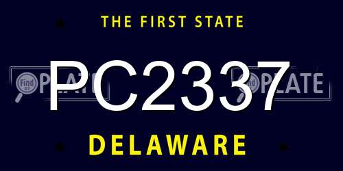 PC2337 Delaware License Plate