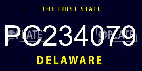 PC234079 Delaware License Plate