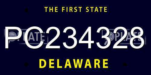 PC234328 Delaware License Plate