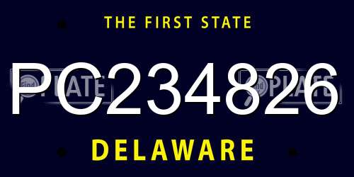 PC234826 Delaware License Plate