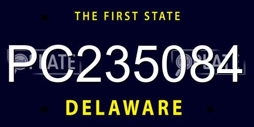 PC235084 Delaware License Plate