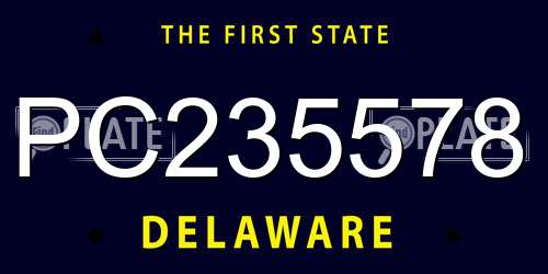 PC235578 Delaware License Plate