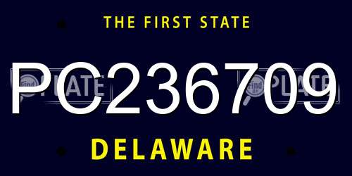 PC236709 Delaware License Plate