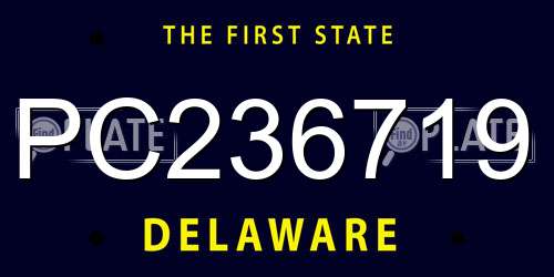 PC236719 Delaware License Plate