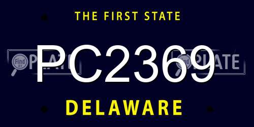 PC2369 Delaware License Plate
