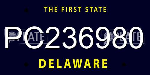 PC236980 Delaware License Plate