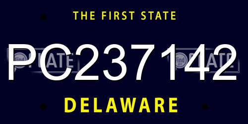 PC237142 Delaware License Plate