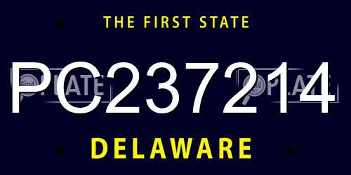 PC237214 Delaware License Plate