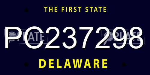 PC237298 Delaware License Plate