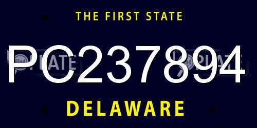 PC237894 Delaware License Plate