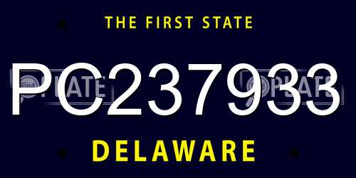 PC237933 Delaware License Plate
