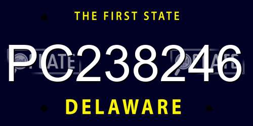 PC238246 Delaware License Plate