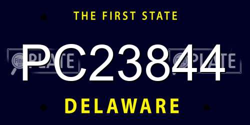 PC23844 Delaware License Plate