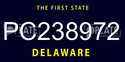PC238972 Delaware License Plate