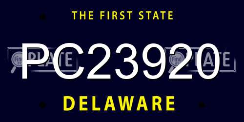 PC23920 Delaware License Plate