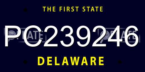 PC239246 Delaware License Plate