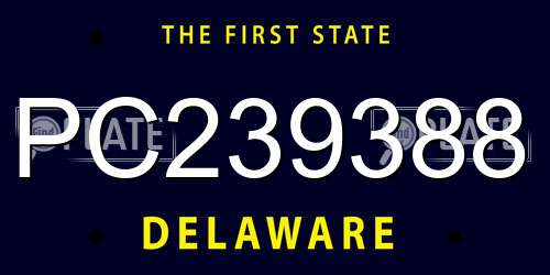 PC239388 Delaware License Plate