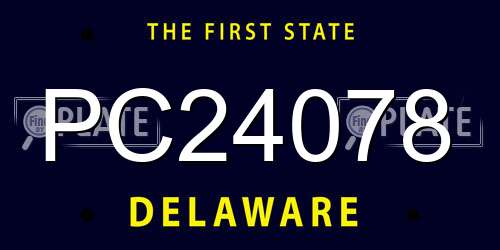 PC24078 Delaware License Plate