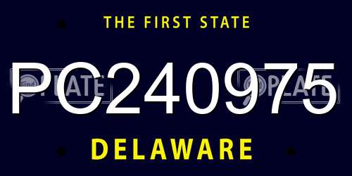 PC240975 Delaware License Plate